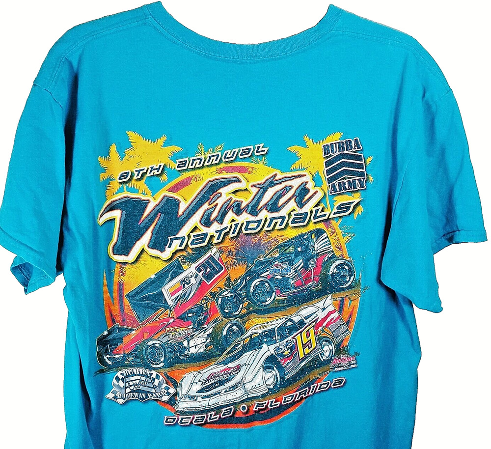 Bubba Army World of Outlaws Winter Nationals T-Shirt Large Ocala Fl Double Sided